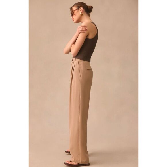 Reformation Mason High Rise Straight Leg Trouser Pant Khaki Size 4 - Picture 11 of 12